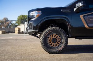 GMC Sierra 1500 Bumper - Front - Addictive Desert Designs - Stealth Fighter w/Winch Mount, Sensor Cutouts - Hammer Black - 2019